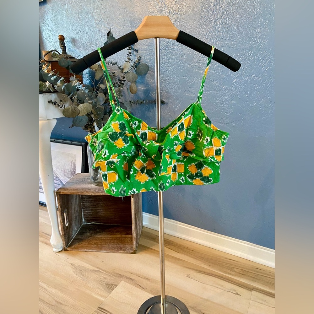 Aerie Tropical Strappy Crop Top NWT